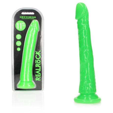 RealRock 29 Cm Slim Glow In The Dark Neon Green Dong - DONGS