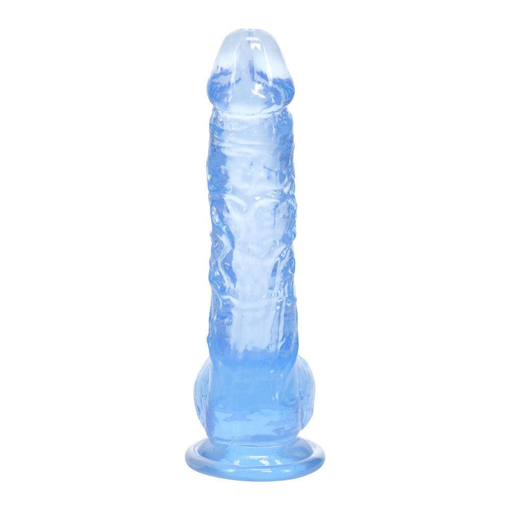 RealRock 5 Inch Crystal Clear Dildo With Balls Blue - DONGS