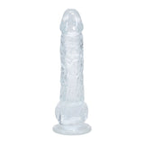 RealRock 5 Inch Crystal Clear Dildo With Balls Realistic Pleasure - DONGS