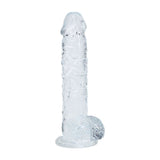 RealRock 5 Inch Crystal Clear Dildo With Balls Realistic Pleasure - DONGS