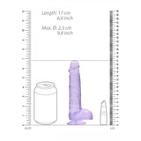 REALROCK 6'' Realistic Dildo with Balls - Purple TPE Suction Cup Dong - DONGS