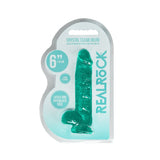 REALROCK 6'' Realistic Dildo With Balls - Turquoise - DONGS