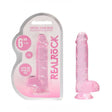 REALROCK 6'' Realistic Dildo with Suction Cup & Balls - Pink TPE - DONGS