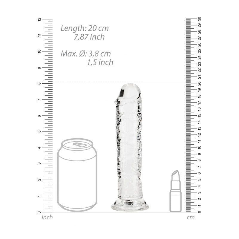RealRock 7 Inch Straight Clear Dildo with Suction Cup – Shots Toys - DONGS