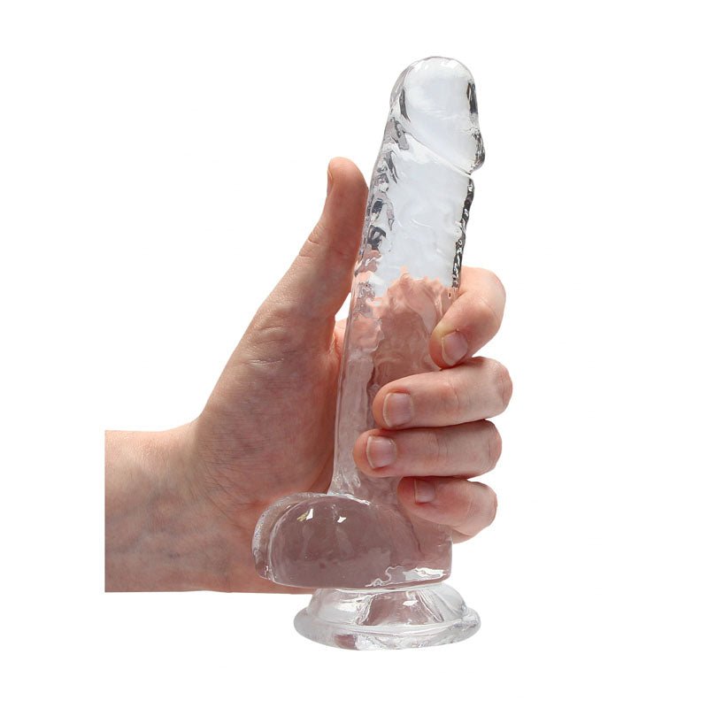 REALROCK 7'' Realistic Dildo With Balls - Clear 17.8 cm Dong - DONGS