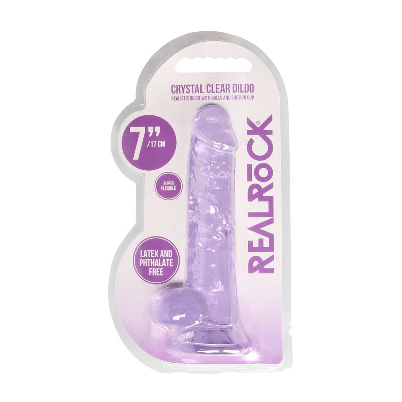 REALROCK 7'' Realistic Dildo With Balls - Purple - DONGS