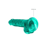 REALROCK 7'' Realistic Dildo With Balls - Turquoise - DONGS