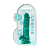 REALROCK 7'' Realistic Dildo With Balls - Turquoise - DONGS