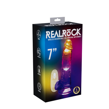 REALROCK 7'' with Balls Wireless Rechargeable LED Vibrating Dong - DONGS - Naughty by Nature Adult Store