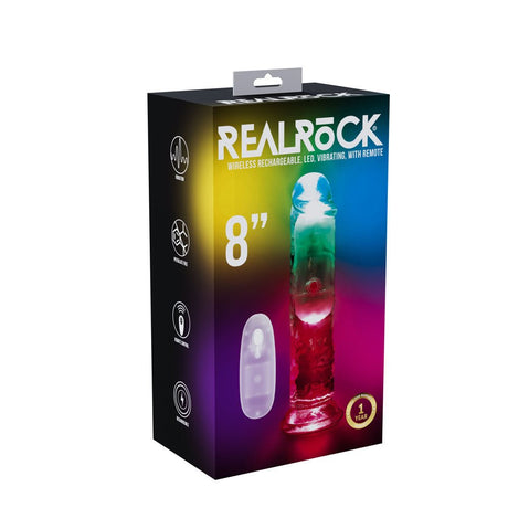 REALROCK 8'' No Balls Wireless Rechargeable LED Vibrating Dong - DONGS - Naughty by Nature Adult Store