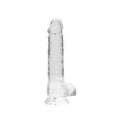 REALROCK 8'' Realistic Dildo With Balls - Clear 20.3 cm Dong - DONGS