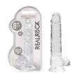 REALROCK 8'' Realistic Dildo With Balls - Clear 20.3 cm Dong - DONGS