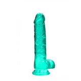 REALROCK 8'' Realistic Dildo With Balls - Turquoise - DONGS