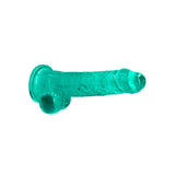 REALROCK 8'' Realistic Dildo With Balls - Turquoise - DONGS