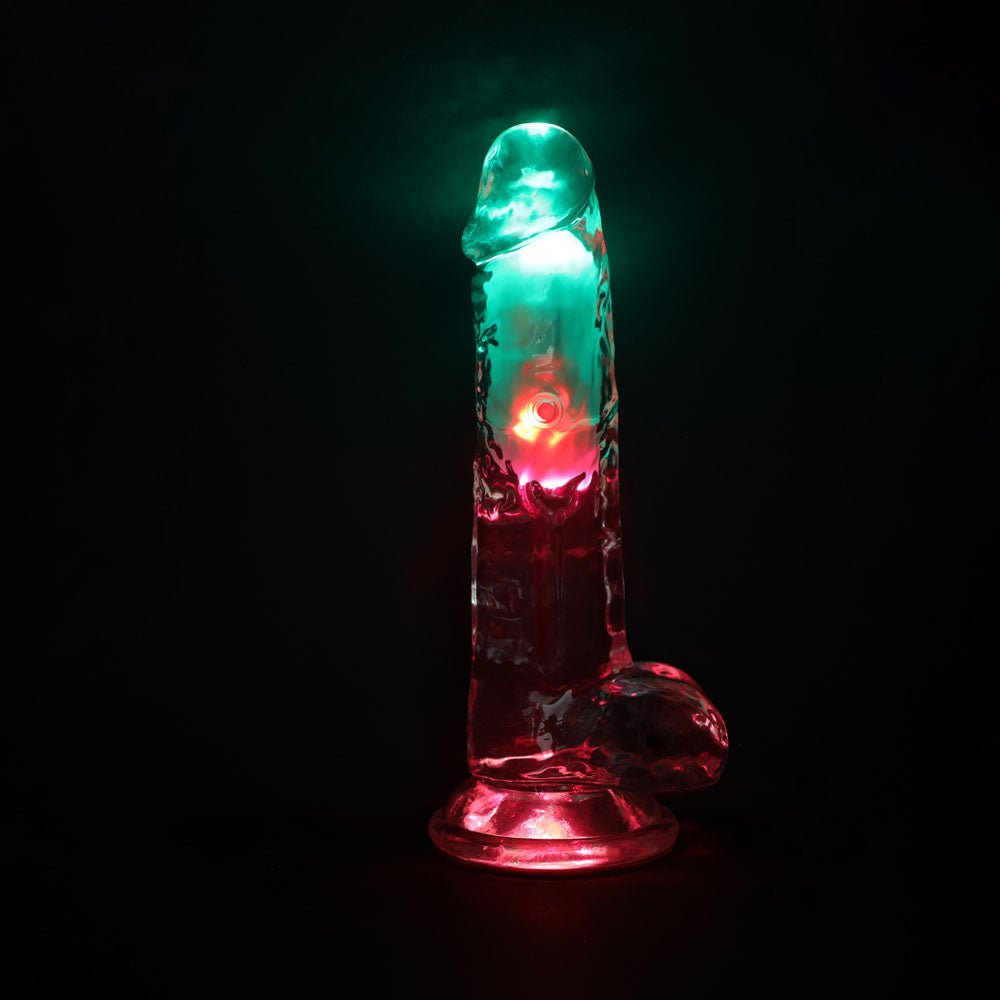 REALROCK 8'' with Balls Wireless Rechargeable LED Vibrating Dong - DONGS - Naughty by Nature Adult Store