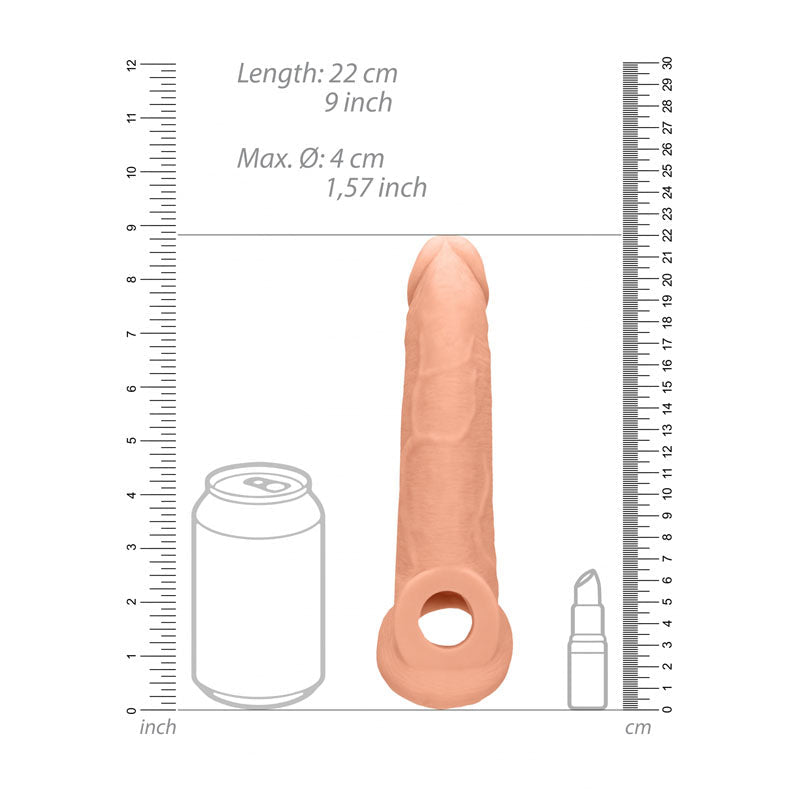 REALROCK 9'' Realistic Penis Extender with Rings - SLEEVES