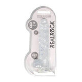 RealRock 9'' Realistic TPE Dildo with Balls and Suction Cup - Clear - DONGS