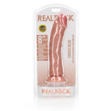 REALROCK Realistic Curved G - Spot Dildo with Suction Cup - Flesh, 8 Inch - DONGS