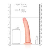 REALROCK Realistic Slim Dildo with Suction Cup - (8'') - DONGS