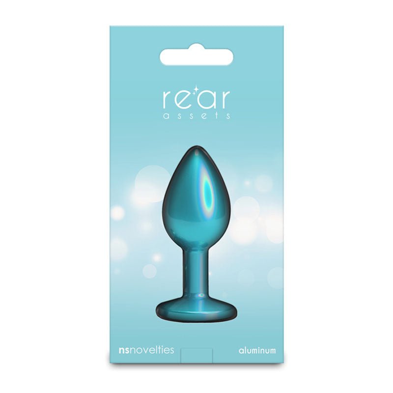 Rear Assets Iridescent - Iridescent Teal 7.1 cm Small Butt Plug - ANAL TOYS