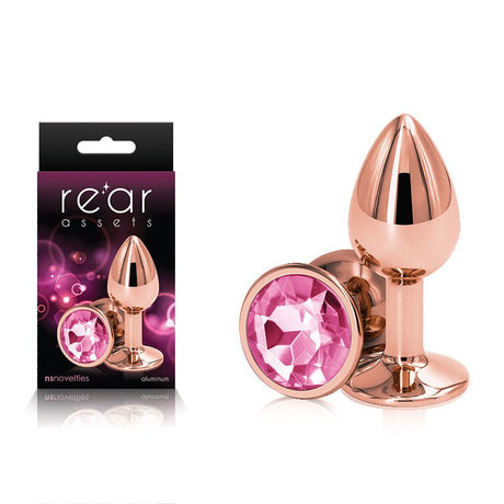 Rear Assets Rose Gold Small - Pink Gem Base - ANAL TOYS