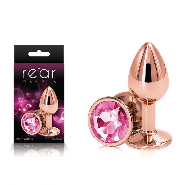 Rear Assets Rose Gold Small - Pink Gem Base - ANAL TOYS