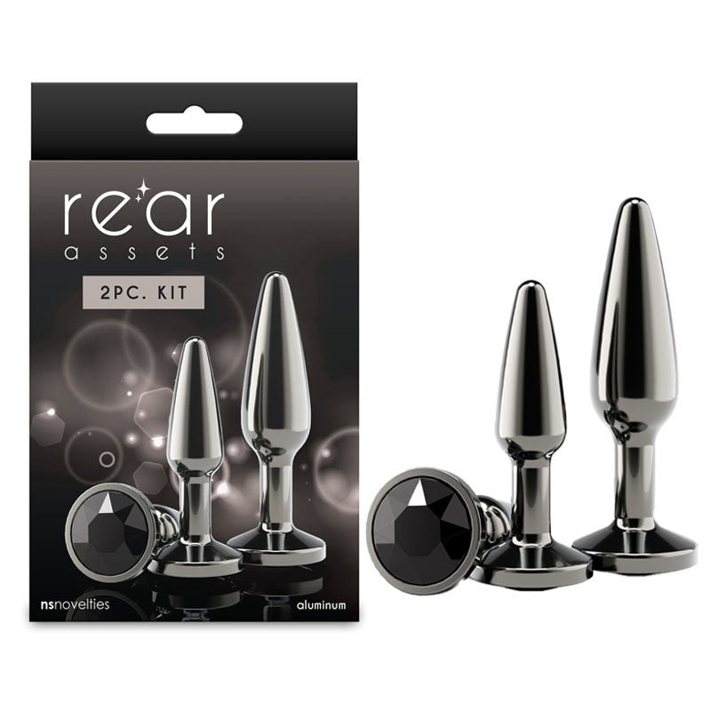 Rear Assets Tapered Trainer Kit - Gunmetal Metal Butt Plugs - Set of 2 Sizes - ANAL TOYS