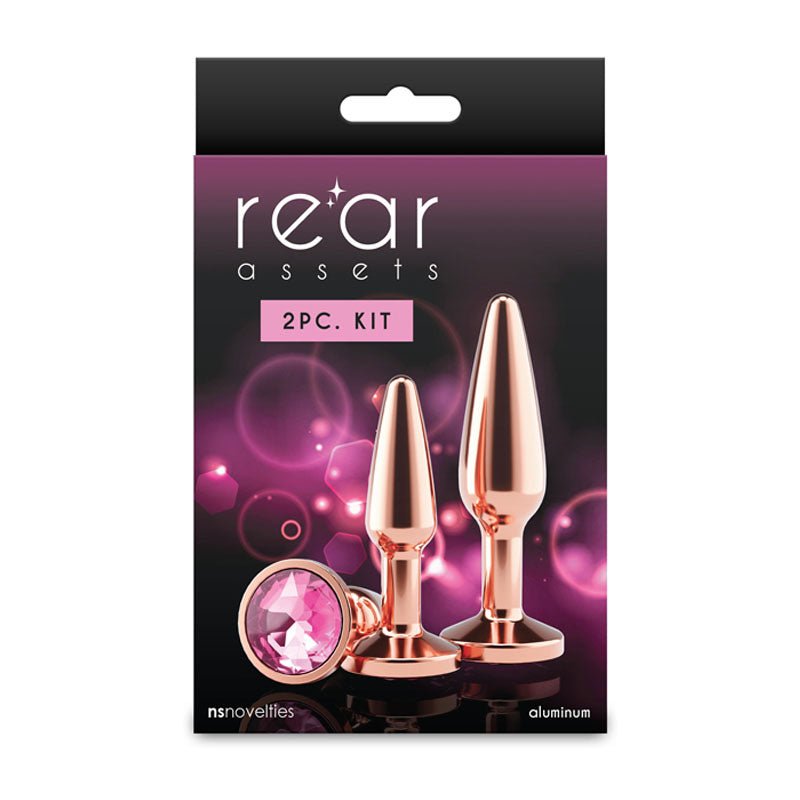 Rear Assets Tapered Trainer Kit - Rose Gold Metal Butt Plugs - Set of 2 Sizes - ANAL TOYS