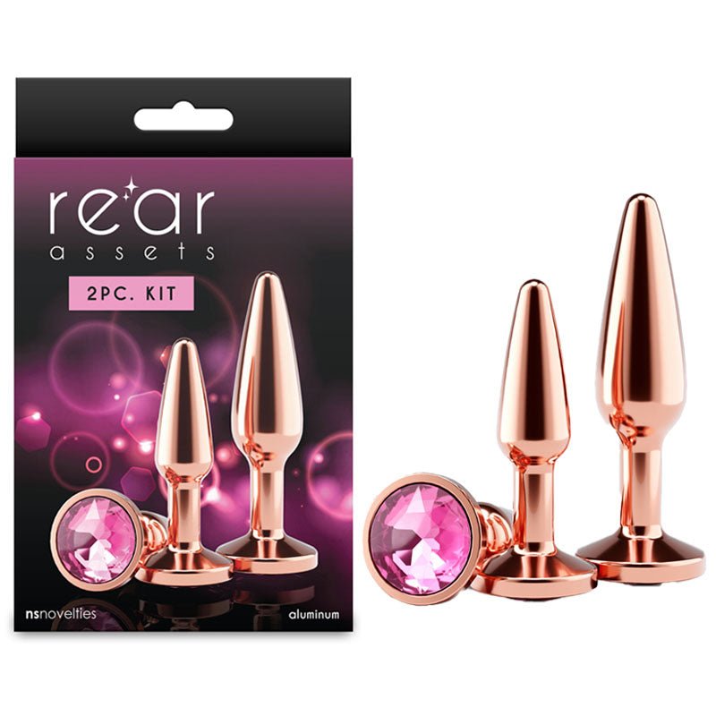 Rear Assets Tapered Trainer Kit - Rose Gold Metal Butt Plugs - Set of 2 Sizes - ANAL TOYS