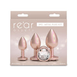 Rear Assets Trainer Kit - Iridescent Champagne Metallic Butt Plugs - Set of 3 Sizes - ANAL TOYS