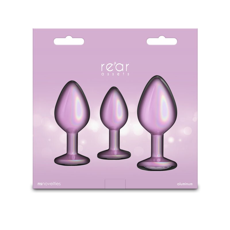 Rear Assets Trainer Kit - Iridescent Pink Metallic Butt Plugs - Set of 3 Sizes - ANAL TOYS