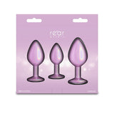 Rear Assets Trainer Kit - Iridescent Pink Metallic Butt Plugs - Set of 3 Sizes - ANAL TOYS