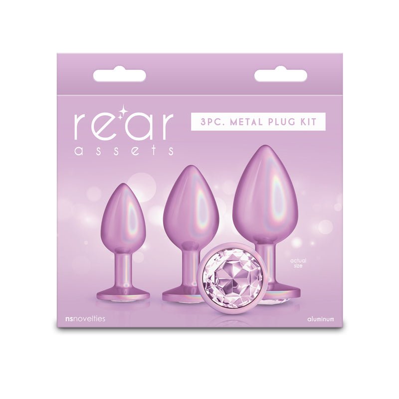 Rear Assets Trainer Kit - Iridescent Pink Metallic Butt Plugs - Set of 3 Sizes - ANAL TOYS