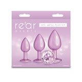 Rear Assets Trainer Kit - Iridescent Pink Metallic Butt Plugs - Set of 3 Sizes - ANAL TOYS
