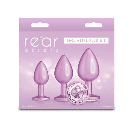 Rear Assets Trainer Kit - Iridescent Pink Metallic Butt Plugs - Set of 3 Sizes - ANAL TOYS