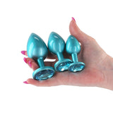 Rear Assets Trainer Kit - Iridescent Teal Metallic Butt Plugs - Set of 3 Sizes - ANAL TOYS