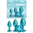 Rear Assets Trainer Kit - Iridescent Teal Metallic Butt Plugs - Set of 3 Sizes - ANAL TOYS
