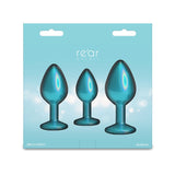 Rear Assets Trainer Kit - Iridescent Teal Metallic Butt Plugs - Set of 3 Sizes - ANAL TOYS