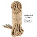 Rebellion Reign Hemp Bondage Rope - Rustic 10 metre length - BONDAGE - TOYS