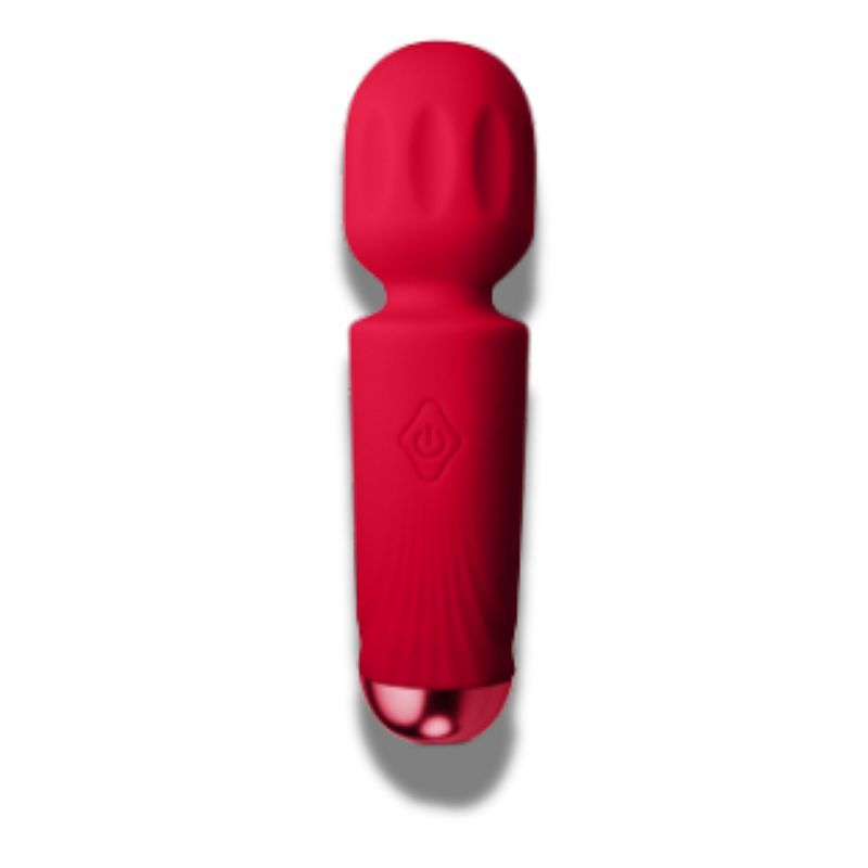 Rechargeable 16 Mode Silicone Mini Wand Azalea Red - Adult Toys