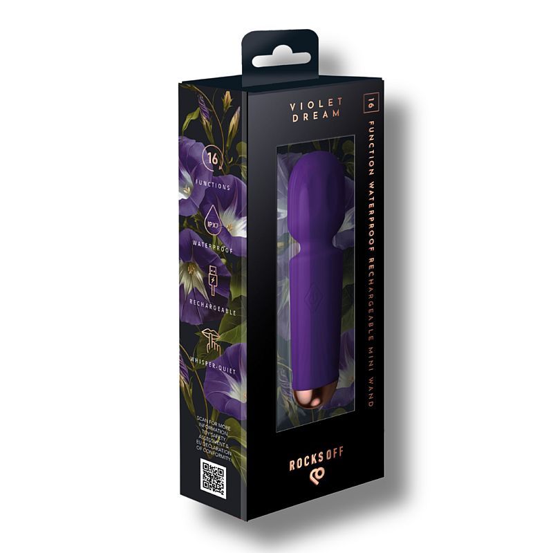 Rechargeable 16 Mode Silicone Mini Wand Violet Dream - Adult Toys