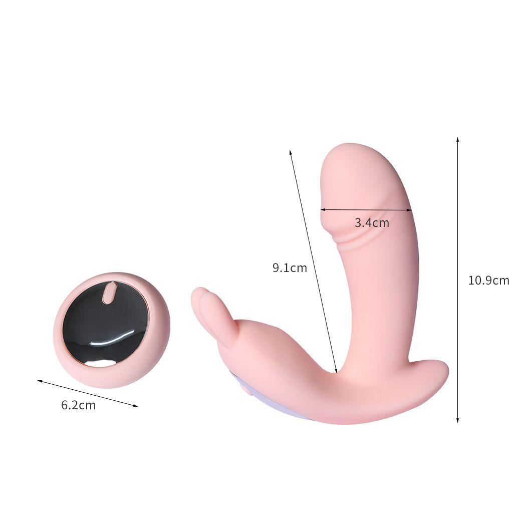Rechargeable Rabbit Vibrator Wireless Control Pink - Sex Toys