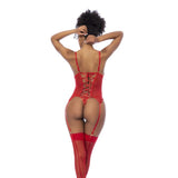 Red 2 Pc Set w/ Matching Thong - Lingerie