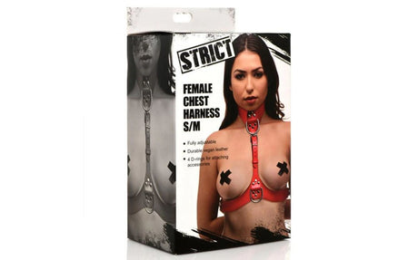 Red Female Chest Harness S/M - Adult Toys