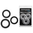 Renegade 3pc Slim Rings - Black Cock Rings - Set of 3 Sizes - COCK RINGS