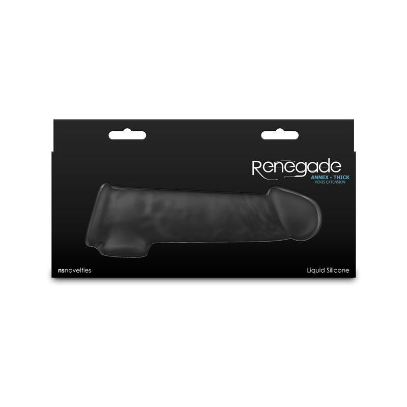 Renegade Annex - Thick Black 18.6 cm Penis Extender Sleeve - SLEEVES - Naughty by Nature Adult Store