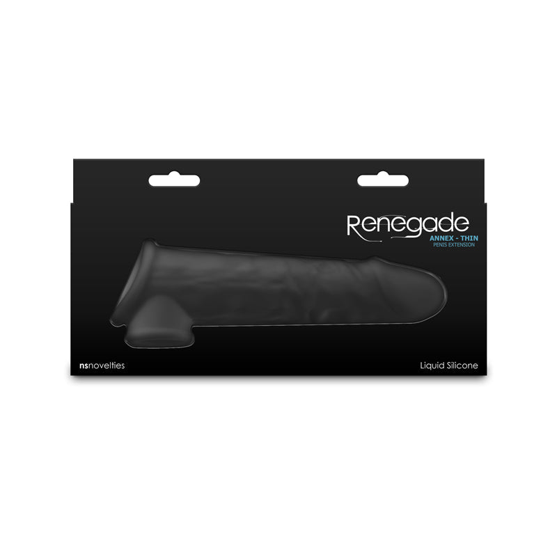 Renegade Annex - Thin Black 19.4 cm Penis Extender Sleeve - SLEEVES - Naughty by Nature Adult Store