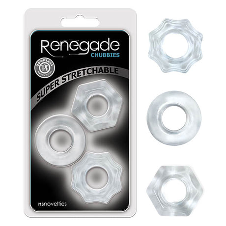 Renegade Chubbies - Clear Cock Rings - Set of 3 - COCK RINGS