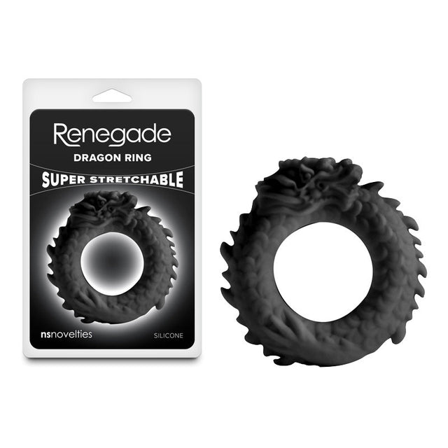 Renegade Dragon Ring Black Cock Ring For Extended Pleasure - COCK RINGS