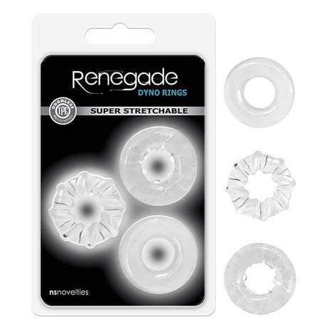 Renegade - Dyno Rings - Clear Cock Rings - Set of 3 - COCK RINGS